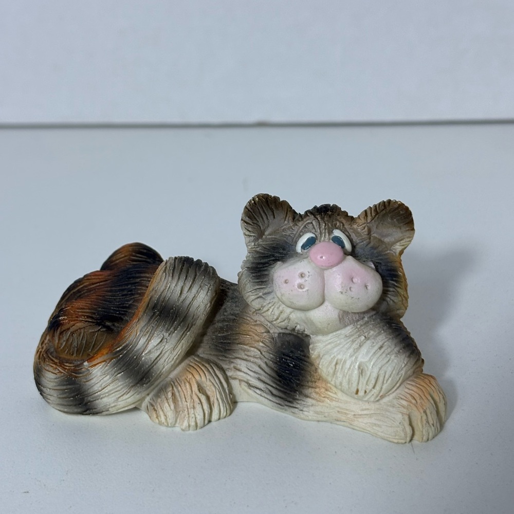Russ Playful Cat Tiger Figurine - Brown and White